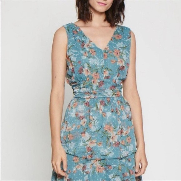 WALTER BAKER Lala Baby Blue Floral Midi Dress Sz Small NEW - Picture 10 of 15